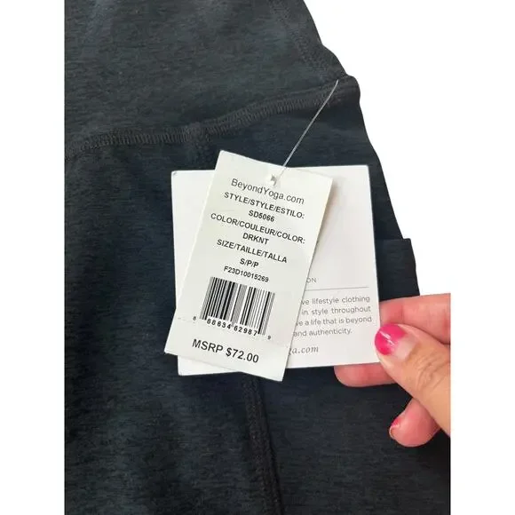 Beyond Yoga Women's Darkest Night Spacedye High Waisted Biker Shorts Size S - Picture 7 of 8